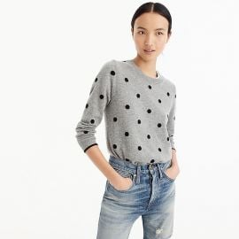 Women s Polka Dot Sweater In Everyday Cashmere at J. Crew